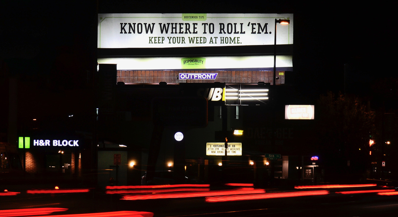 Billboard at night